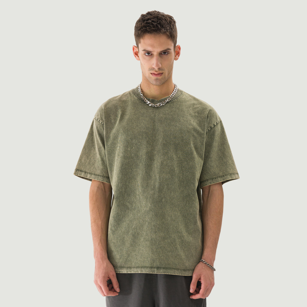 Premium Oversized 285GSM Snow Wash Tee “Above It All” | Godline Christ