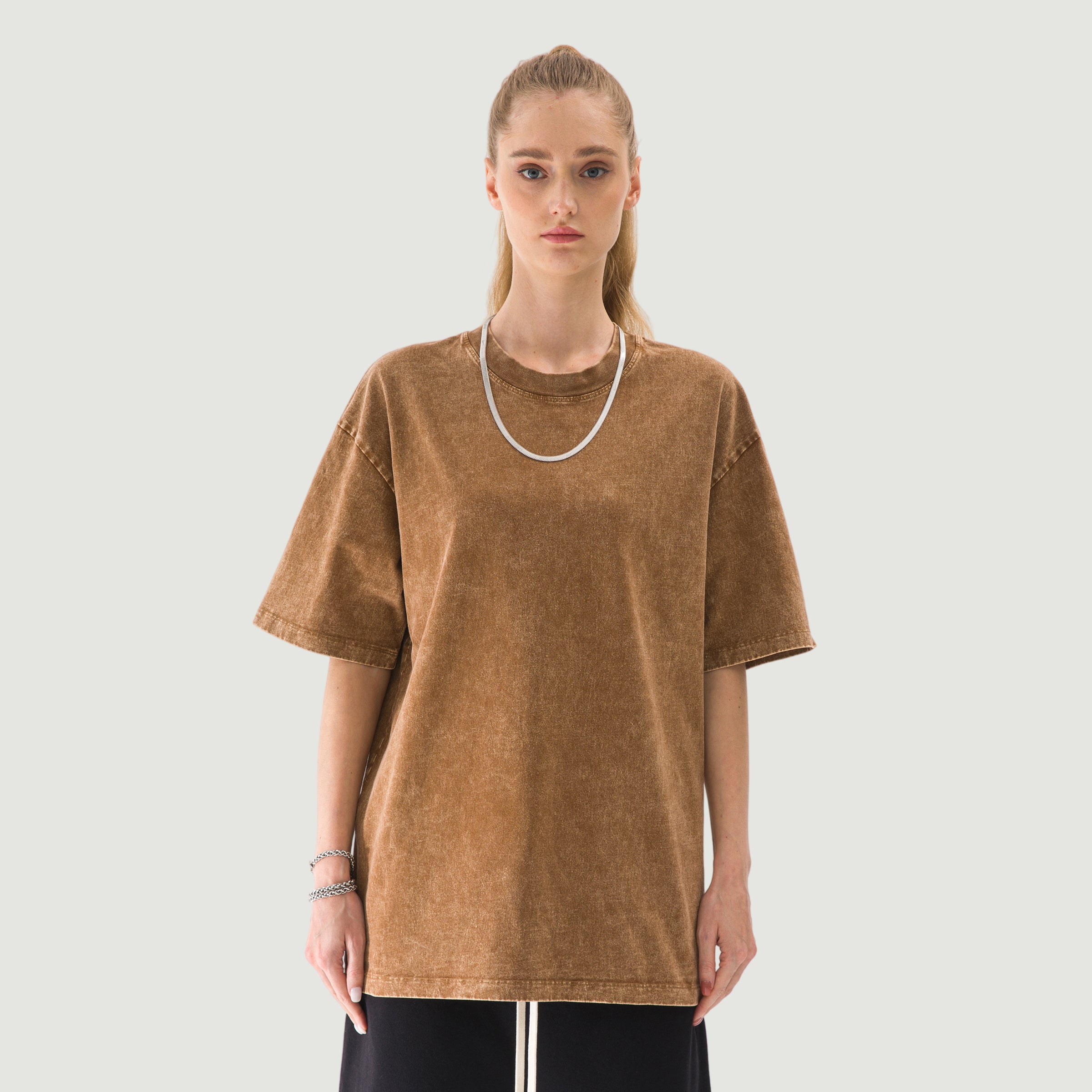 Premium Oversized 285GSM Snow Wash Tee “Above It All” | Godline Christ